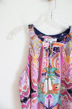 NEW Rose & Olive Multi-Patterned Colorful Tank Top | L