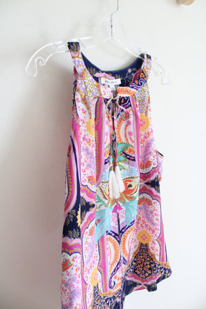 NEW Rose & Olive Multi-Patterned Colorful Tank Top | L