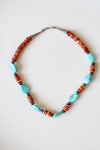 Turquoise & Coral Beaded Necklace