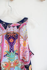 NEW Rose & Olive Multi-Patterned Colorful Tank Top | L