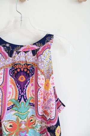 NEW Rose & Olive Multi-Patterned Colorful Tank Top | L