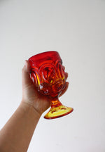 Vintage L.E. Smith Moon & Stars Amberina Goblets | Set Of 8