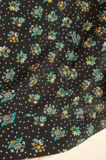 Cabi Black Floral Dot Sleeveless Button Down Tank with Collar | L