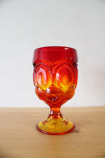 Vintage L.E. Smith Moon & Stars Amberina Goblets | Set Of 8