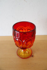 Vintage L.E. Smith Moon & Stars Amberina Goblets | Set Of 8