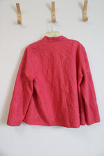 Alfred Dunner Pink Quilted Open Jacket | 14