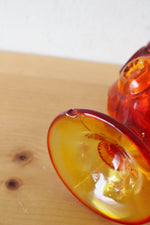 Vintage L.E. Smith Moon & Stars Amberina Goblets | Set Of 8