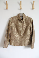 Worth Brown & Gold Shimmer Patterned Wool Blend Jacket | 10
