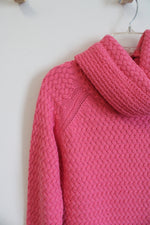 New York & Company Pink Knit Cowl Neck Sweater | M
