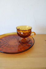 Colony Indiana Glass Whitehall Amber Snack Set