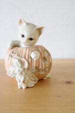 Lenox Halloween Cat In Pumpkin & Mouse Figurine
