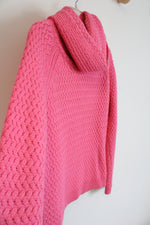 New York & Company Pink Knit Cowl Neck Sweater | M