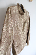 Worth Brown & Gold Shimmer Patterned Wool Blend Jacket | 10