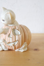 Lenox Halloween Cat In Pumpkin & Mouse Figurine
