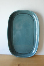 Russel Wright Steubenville Seafoam Blue Pottery Oval Serving Platter