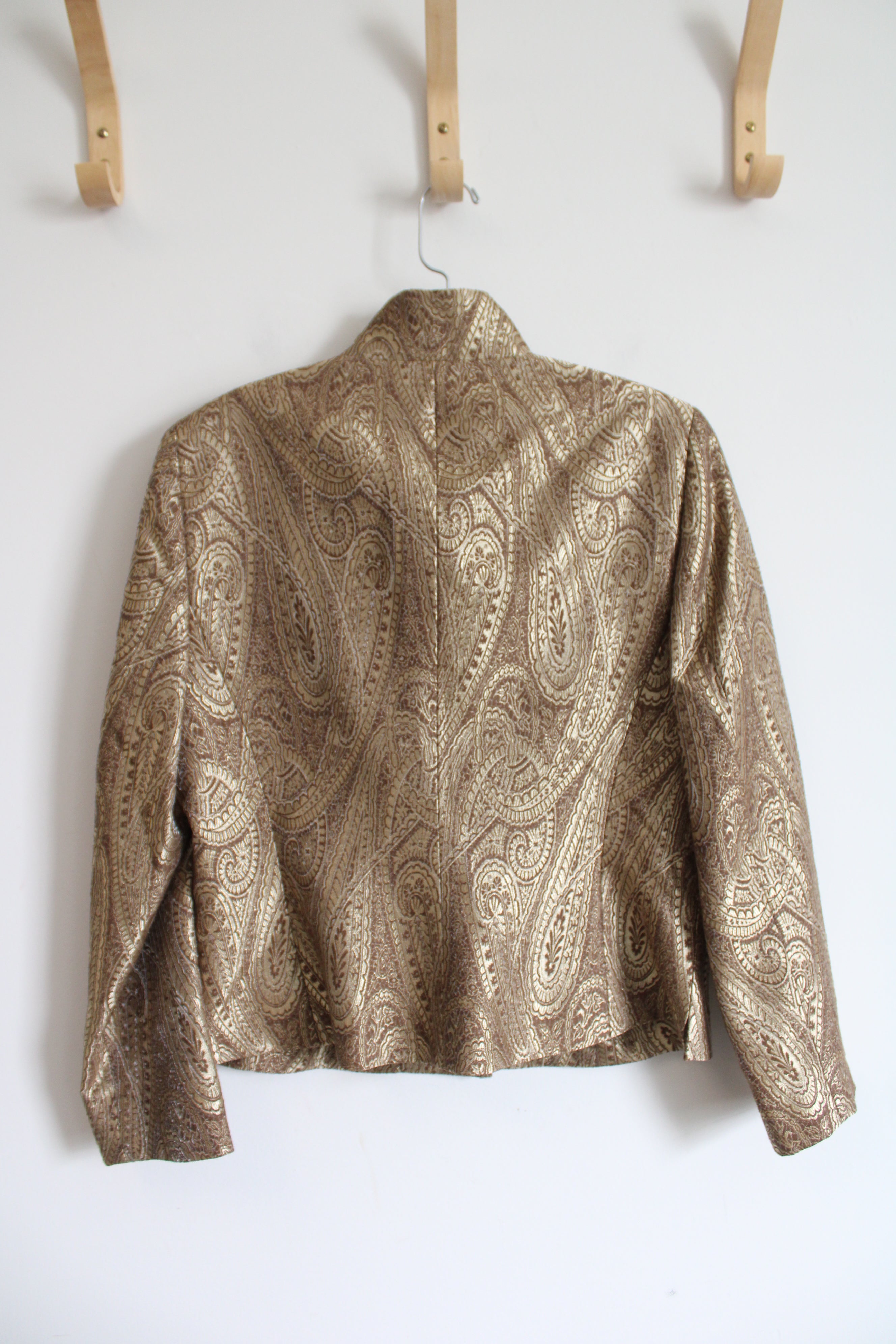 Worth Brown & Gold Shimmer Patterned Wool Blend Jacket | 10