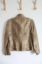 Worth Brown & Gold Shimmer Patterned Wool Blend Jacket | 10