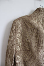 Worth Brown & Gold Shimmer Patterned Wool Blend Jacket | 10