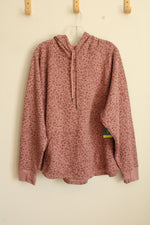 NEW Tek Gear Color Pink Leopard Print Ultrasoft Fleece Hoodie | 2XL