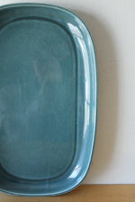 Russel Wright Steubenville Seafoam Blue Pottery Oval Serving Platter