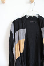Ava Black Tan & Gray Striped Cardigan | L
