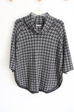 Ann Taylor LOFT Houndstooth Knit Poncho Sweater | XS/S