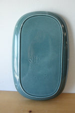 Russel Wright Steubenville Seafoam Blue Pottery Oval Serving Platter