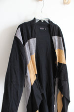 Ava Black Tan & Gray Striped Cardigan | L