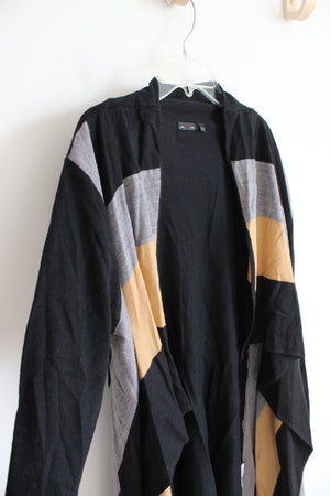 Ava Black Tan & Gray Striped Cardigan | L