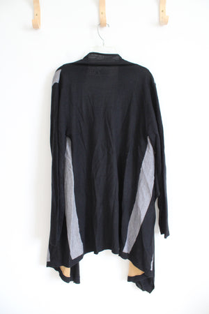 Ava Black Tan & Gray Striped Cardigan | L