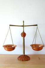 Princess House Amber Glass & Copper Scales of Justice