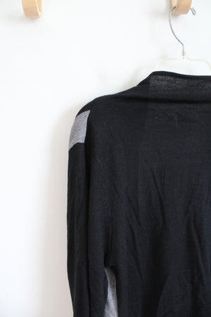 Ava Black Tan & Gray Striped Cardigan | L