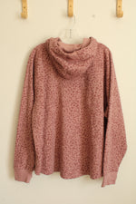 NEW Tek Gear Color Pink Leopard Print Ultrasoft Fleece Hoodie | 2XL