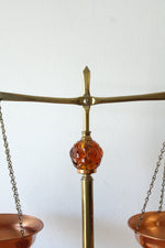 Princess House Amber Glass & Copper Scales of Justice