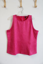 NEW Ann Taylor Rose Pink Faux Suede Tank Top | XXL