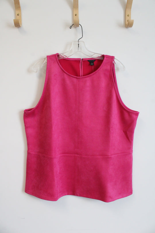 NEW Ann Taylor Rose Pink Faux Suede Tank Top | XXL