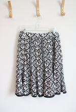 Willi Smith Black & White Floral Skirt | 8