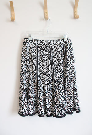 Willi Smith Black & White Floral Skirt | 8