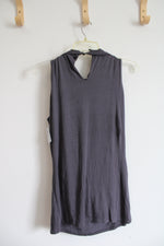 NEW Kay Celine Gray Lace Cowl Neck Sleeveless Top | L