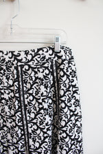 Willi Smith Black & White Floral Skirt | 8