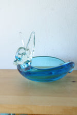 Murano Blown Glass Bowl Vintage Rabbit Candy Dish