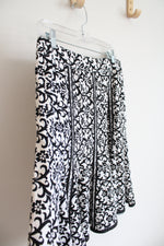 Willi Smith Black & White Floral Skirt | 8