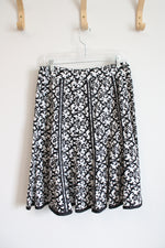 Willi Smith Black & White Floral Skirt | 8