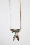 Vintage Sterling Silver Feather Charm Necklace