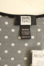 NEW Studio 1940 Black & White Polka Dot Tank Top with Buckle | 4XL