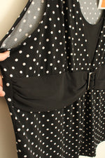 NEW Studio 1940 Black & White Polka Dot Tank Top with Buckle | 4XL