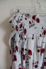 Torrid Blue & White Striped Red Floral Ruched Off The Shoulder Top | 00