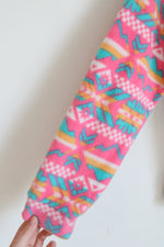 NEW Columbia Pink, Teal, And Yellow Tribal Printed Zipper Front Light Jacket | L