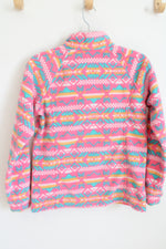 NEW Columbia Pink, Teal, And Yellow Tribal Printed Zipper Front Light Jacket | L