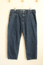 New Carhartt medium wash flannel lined relaxed fit jeans | 36x30